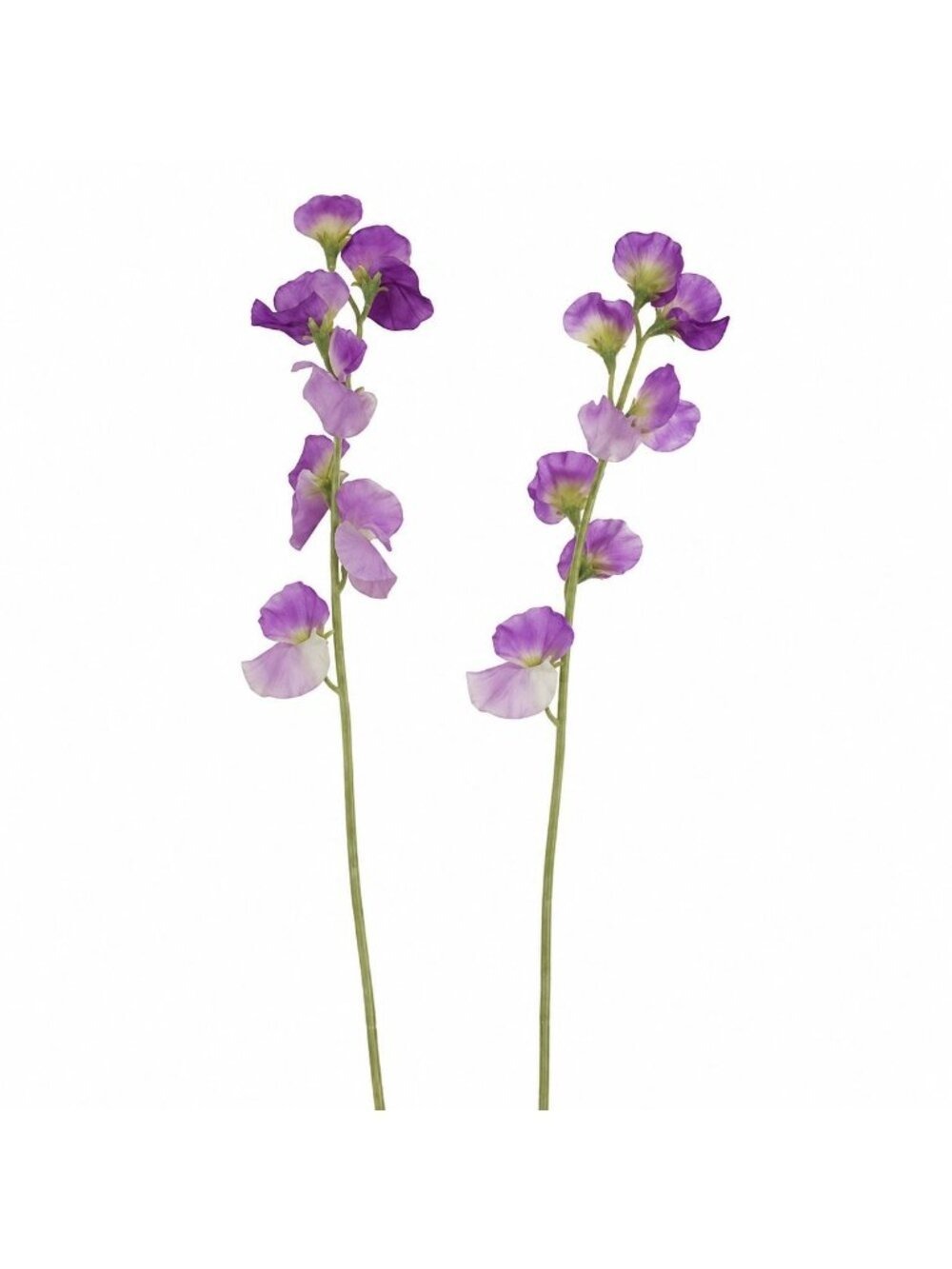 Purple Sweet Pea Flower Stems Faux Floral Spray Cottagecore Wedding Decor Rustic